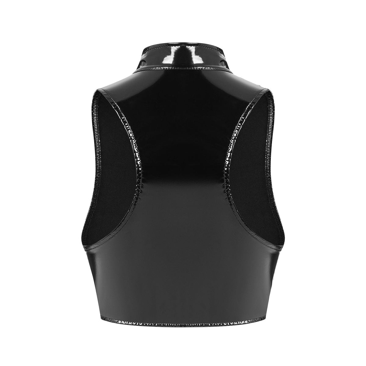 Sexy Women's Mirror Bright Leather Vest