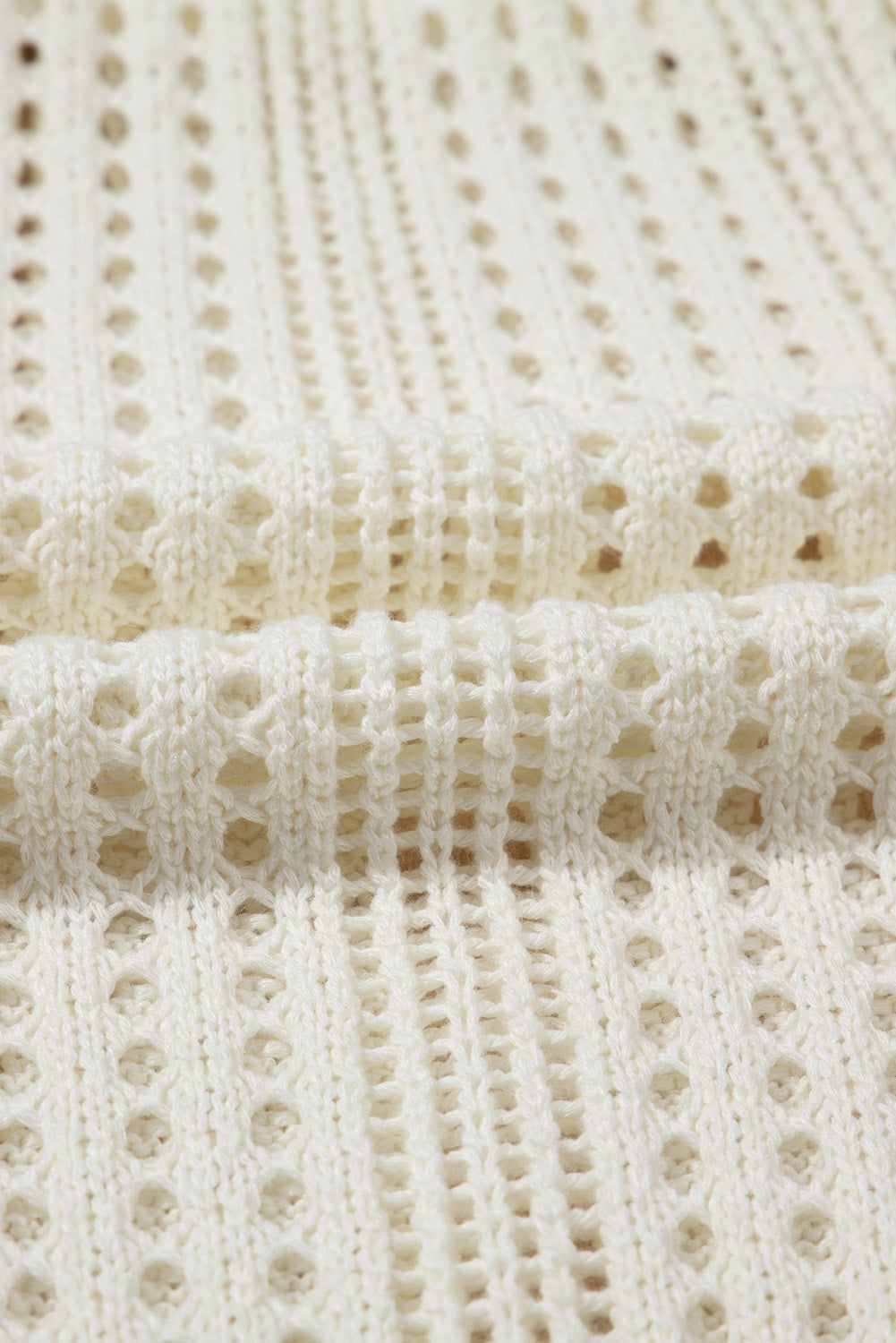 Crochet Open Knit Drawstring Waist Beach Dress