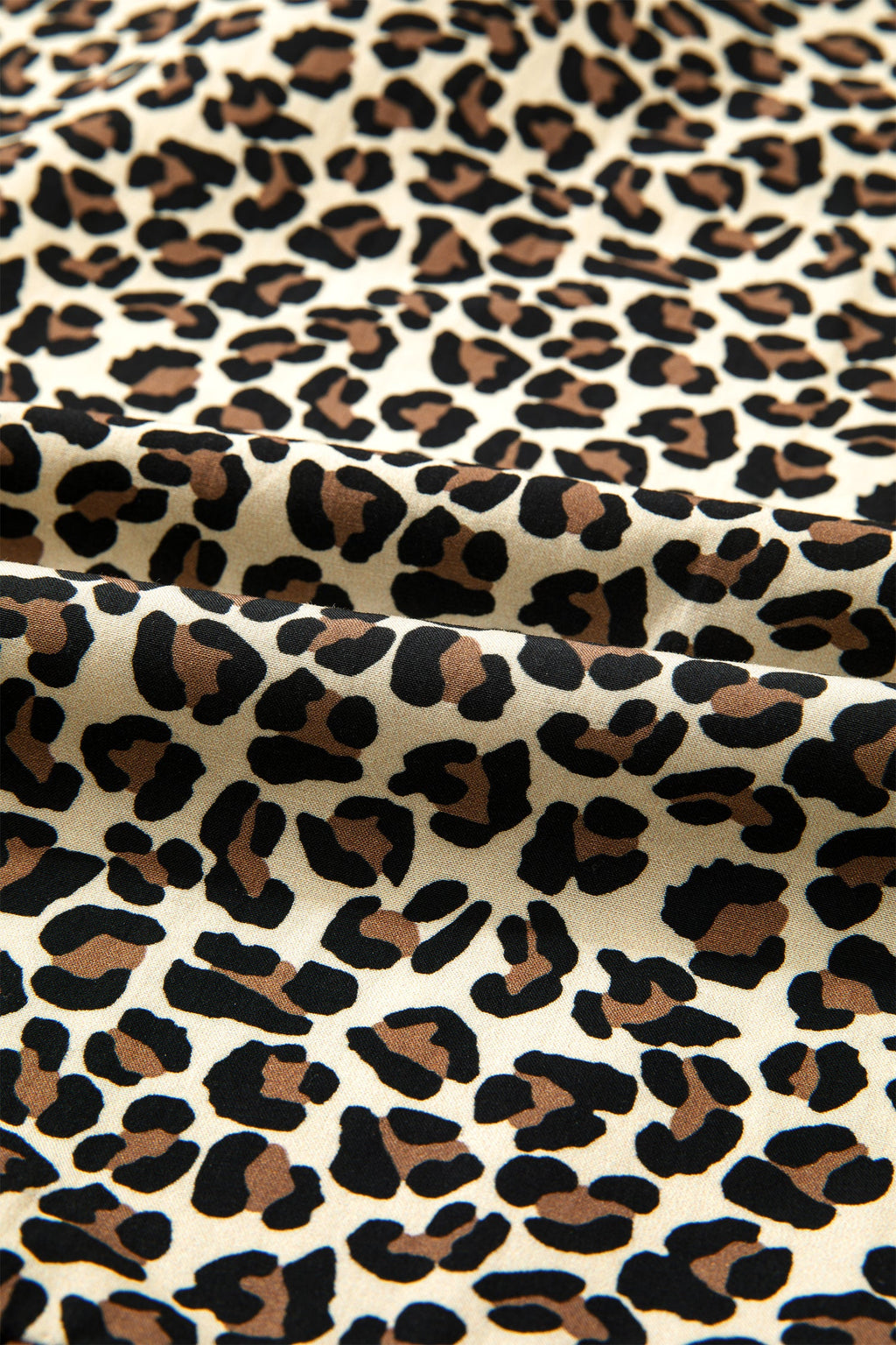 Leopard Stripe Colorblock Trim V-Neck Mini Dress