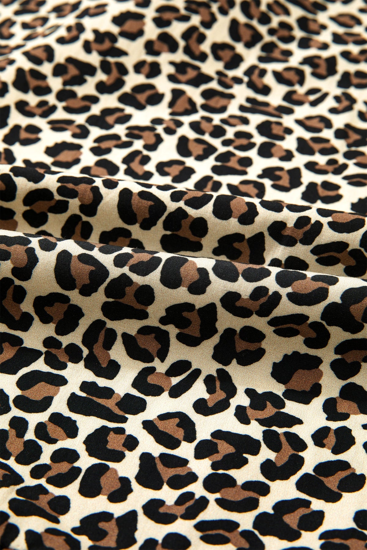 Leopard Stripe Colorblock Trim V-Neck Mini Dress
