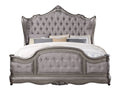 Ariadne Velvet & Antique Platinum Finish Eastern King Bed