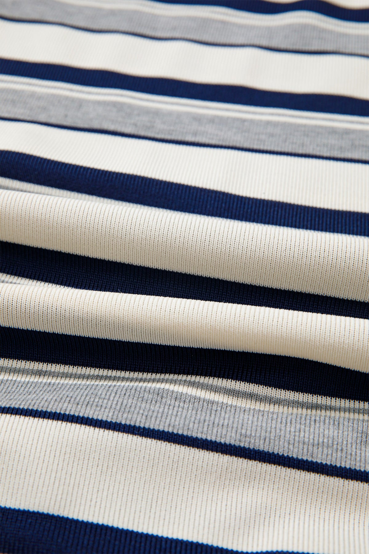 Stripe Ribbed Mock Neck Long Sleeve Sweatshirt