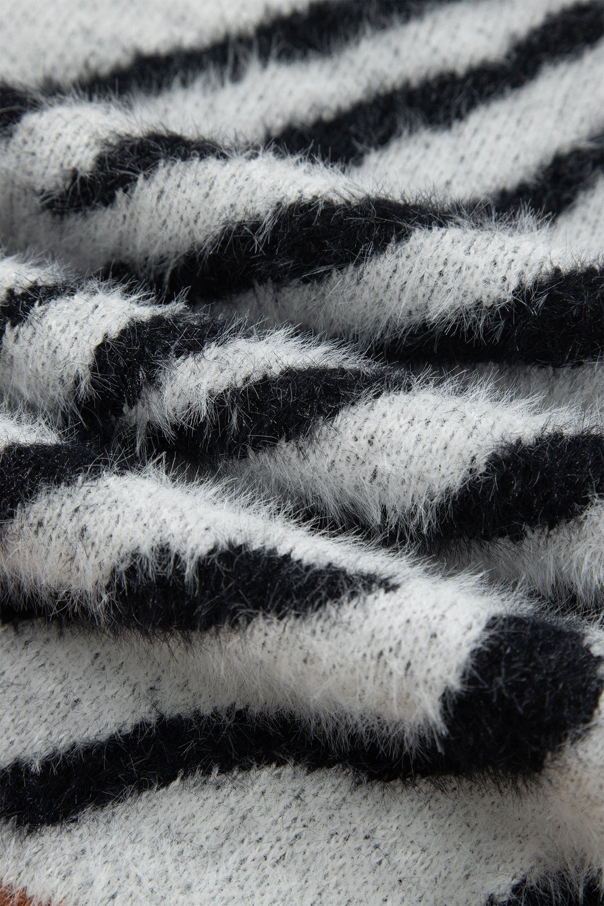 Coffee Western Leopard Zebra Print Long Sleeve Round Neck Sweater