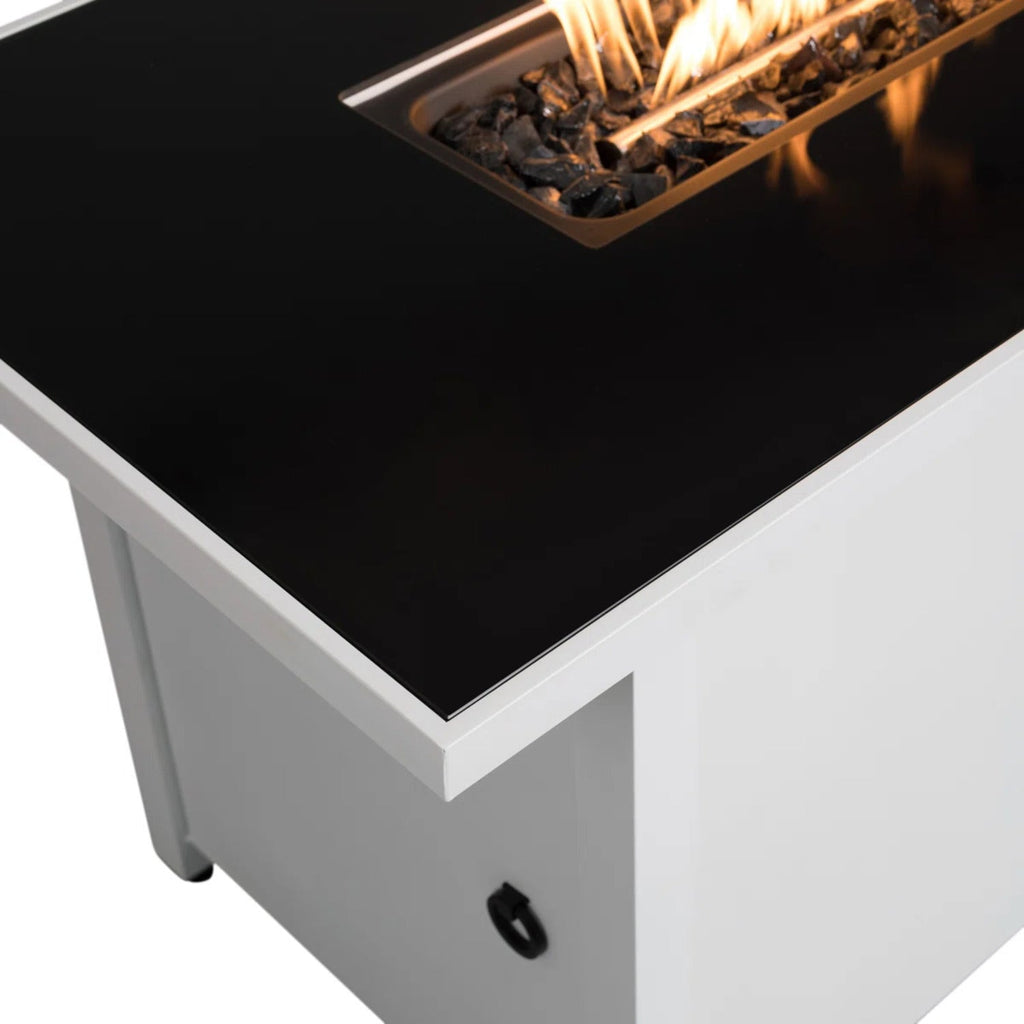 43" Metal Rectangular Fire Pit – Outdoor Patio Heating Table