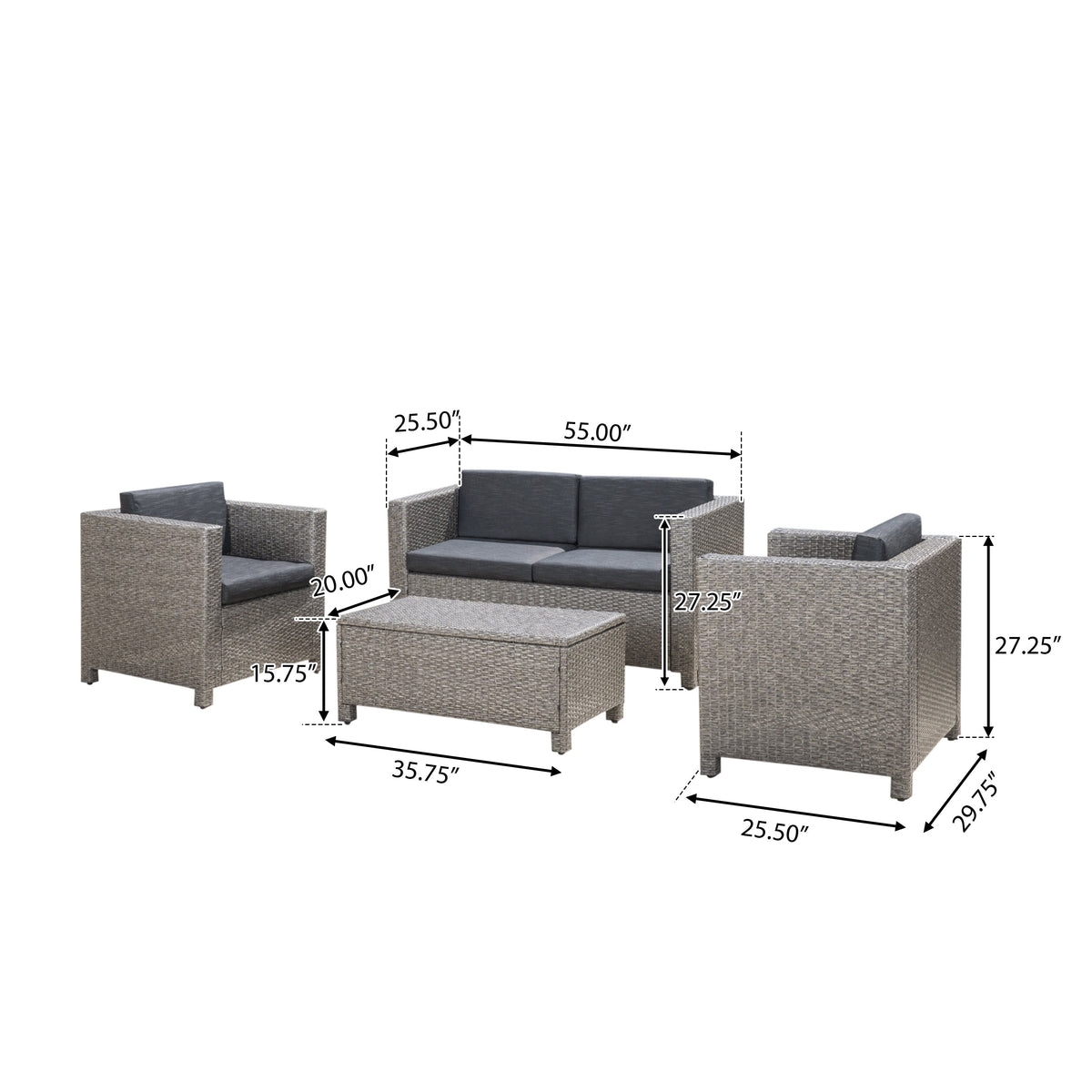 Puerta 4-Piece Outdoor Wicker Sofa Set