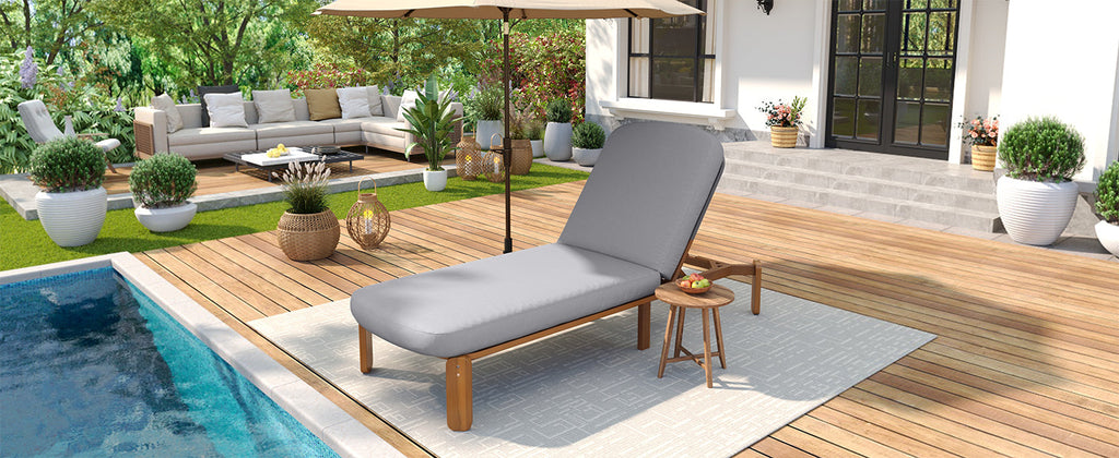 Outdoor Chaise Lounge Adjustable Patio Chaise