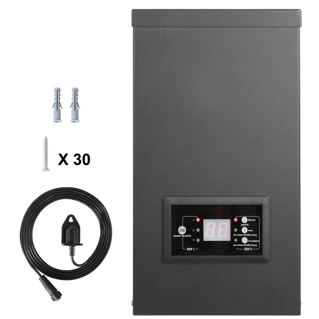 600W Low Voltage Landscape Transformer with Timer and Photocell Sensor