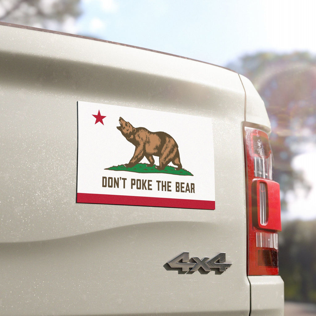 California Don't Poke The Bear Flag Sticker & Magnet