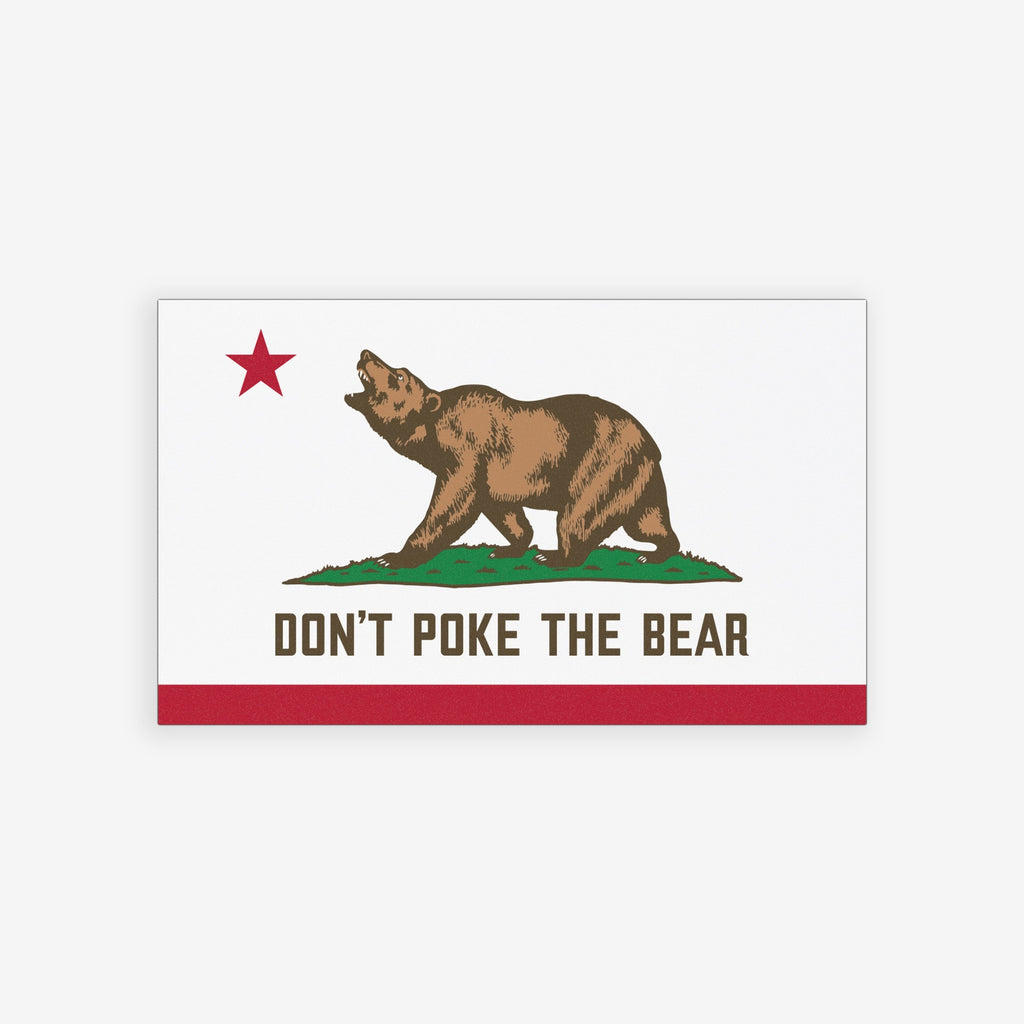 California Don't Poke The Bear Flag Sticker & Magnet