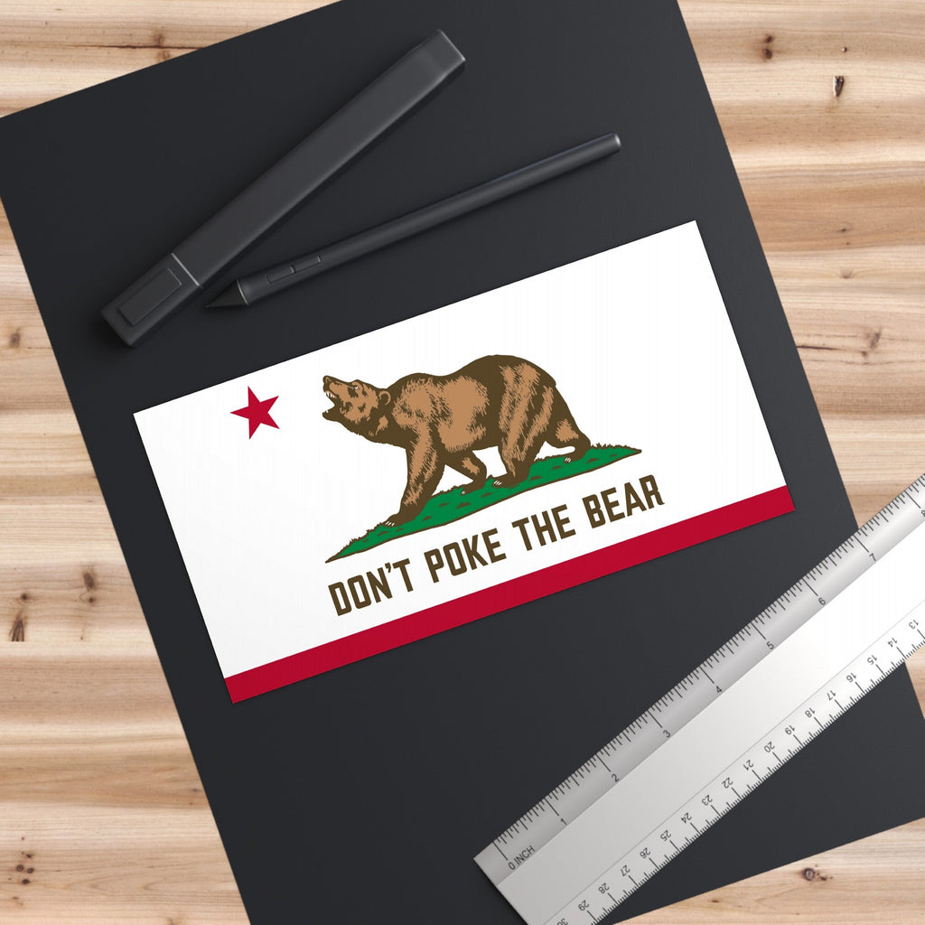California Don't Poke The Bear Flag Sticker & Magnet