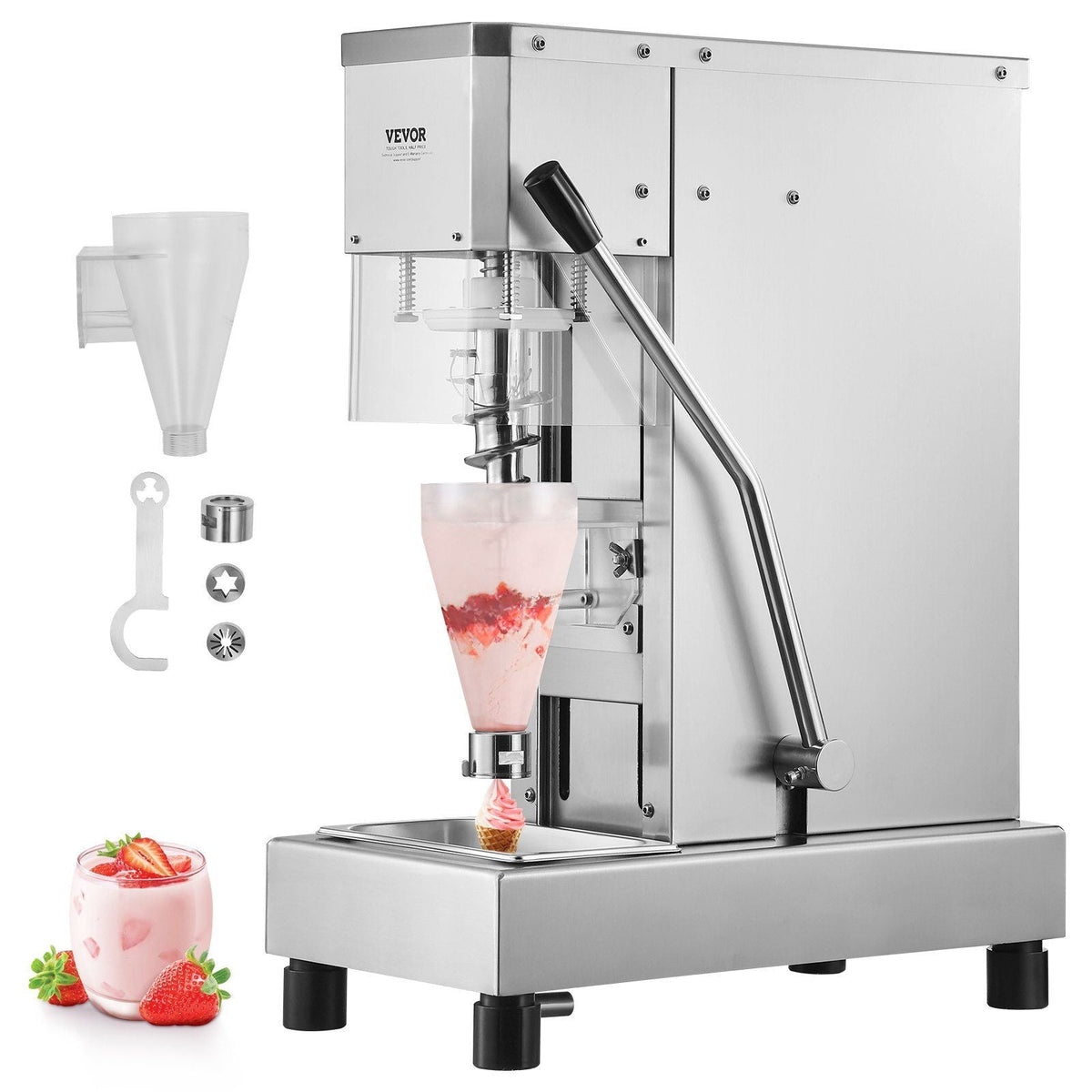 VEVOR Ice Cream Blender 750W Ice Cream Mixer Stir Machine 304 Stainless Steel