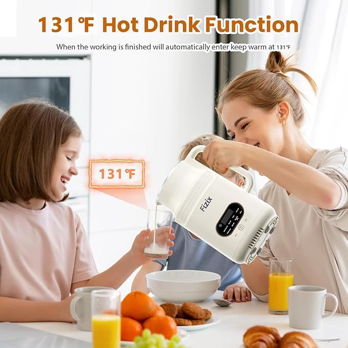 34oz Nut Milk Maker,8 in 1 Automatic Soy Milk Maker for Homemade Nut,Soy,Almond,Oat Milk,Fruit and Vegetable,Almond Milk Maker with Delay Start/Keep Warm/Self-Cleaning,White