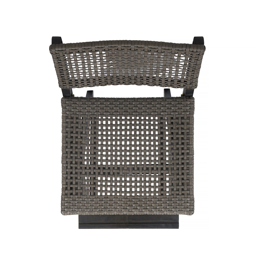 41.75" Outdoor Folding Acacia Wood Barstools