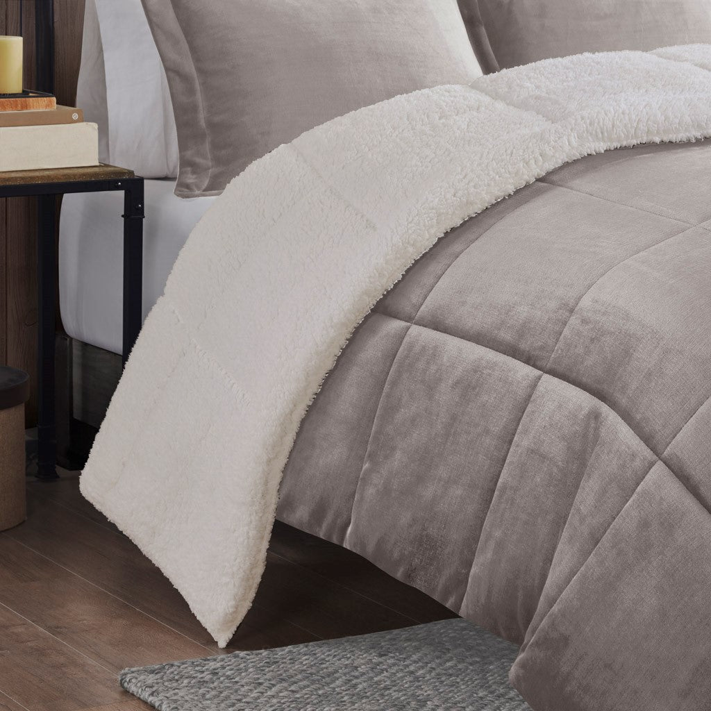 King Plush to Sherpa Down Alternative Comforter Set