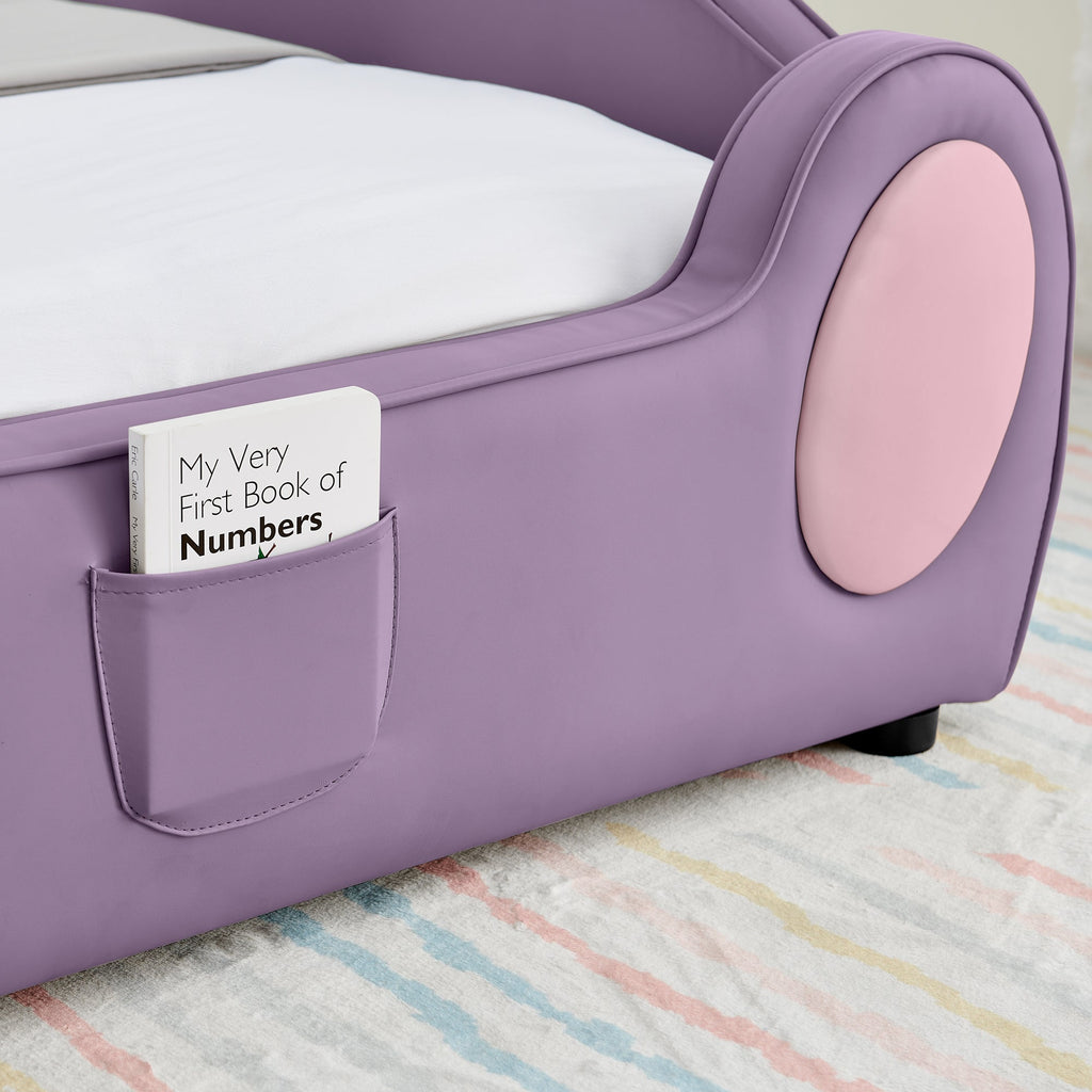 Twin Size Cute Cloud Shape PU Leather Kids Bed