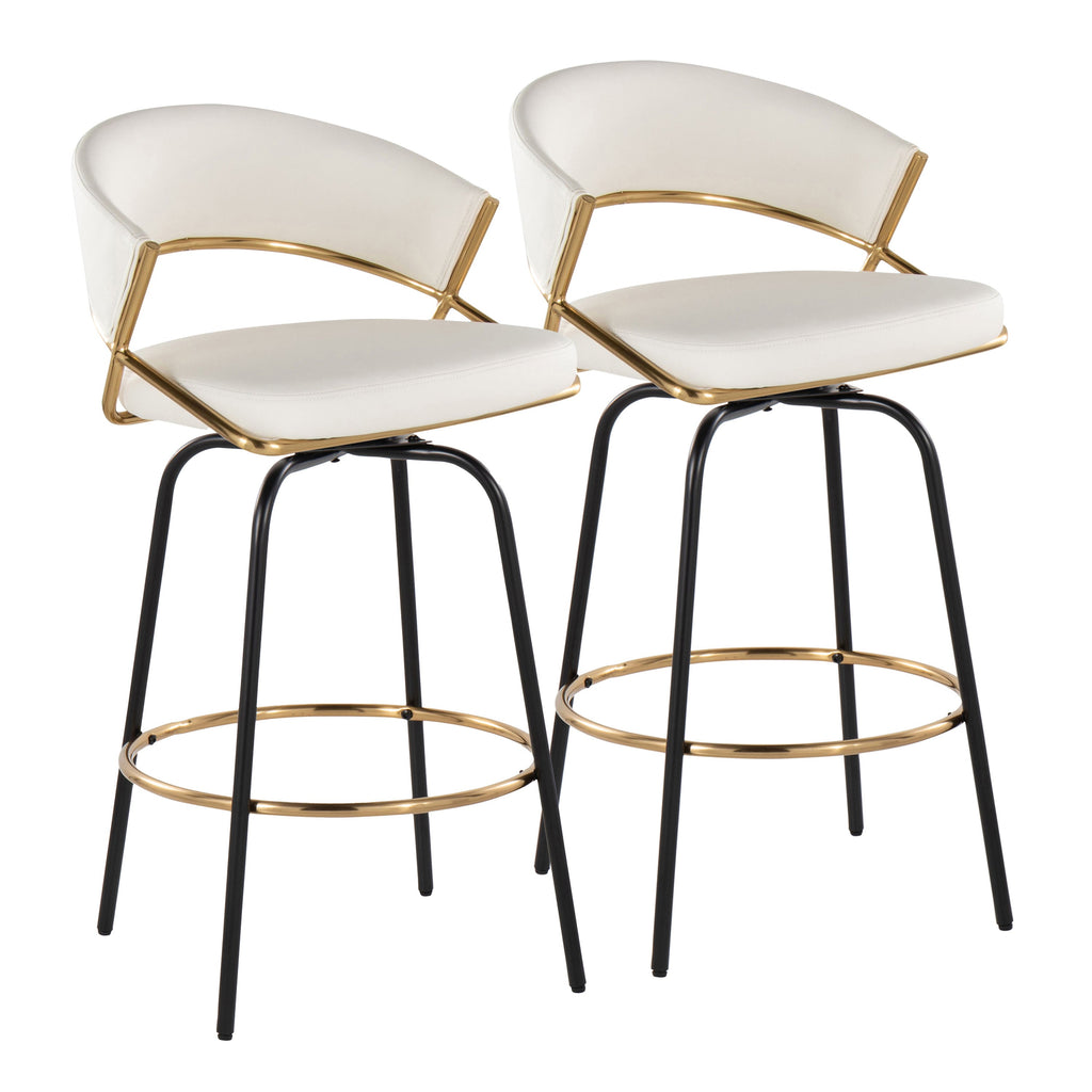 Jie 26" Fixed-Height Contemporary Counter Stool with Swivel