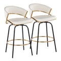 Jie 26" Fixed-Height Contemporary Counter Stool with Swivel