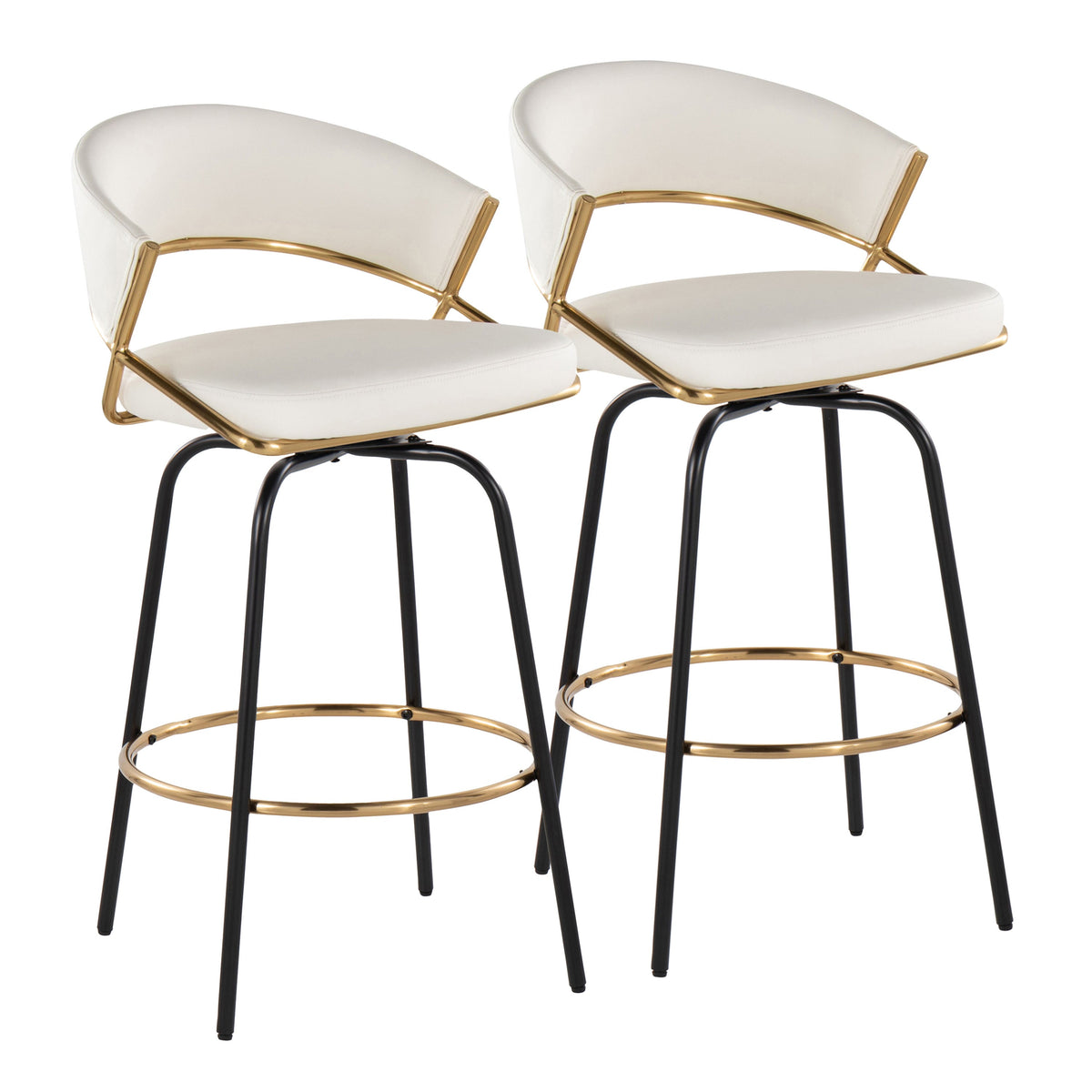 Jie 26" Fixed-Height Contemporary Counter Stool with Swivel