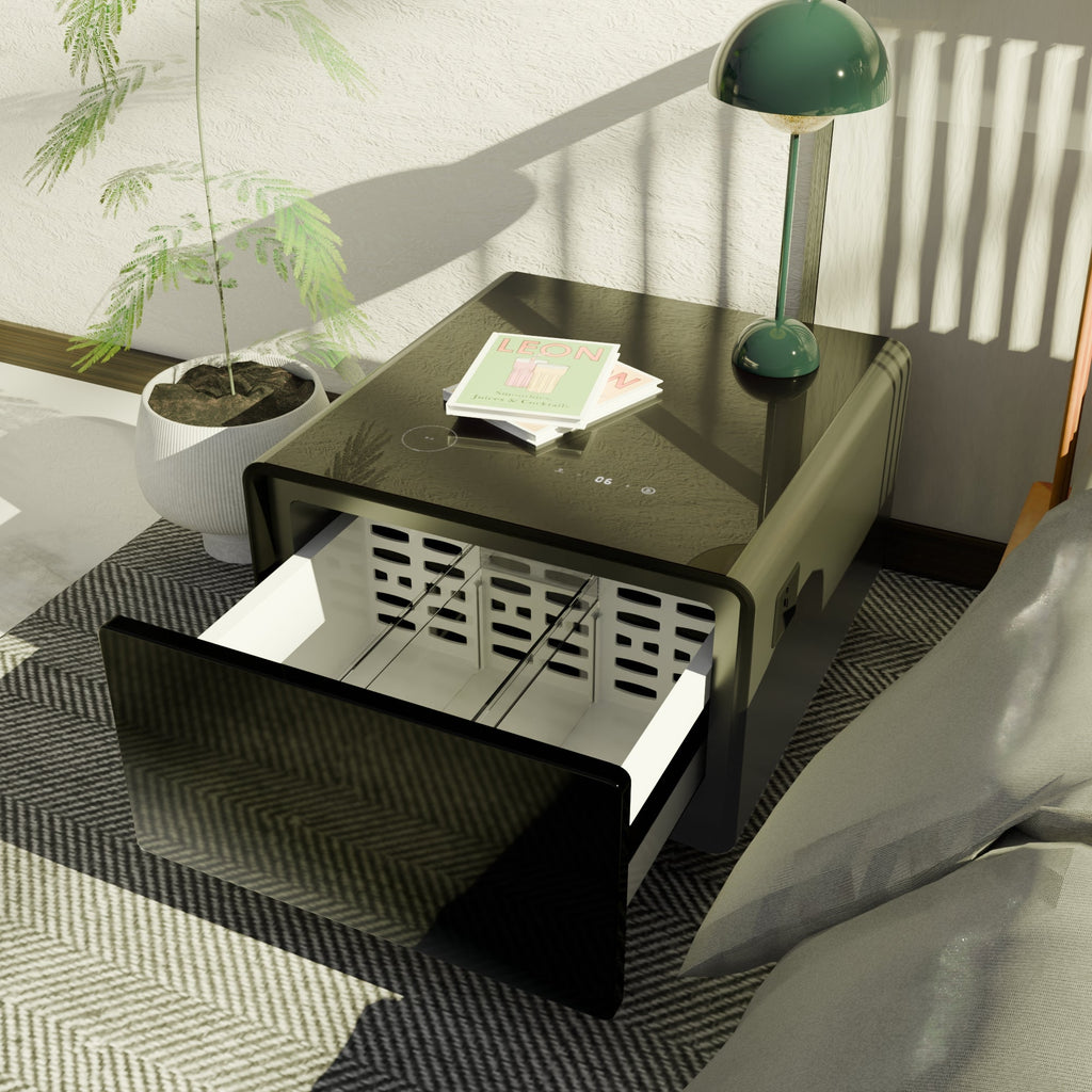Modern Smart Side Table with Built-in Fridge