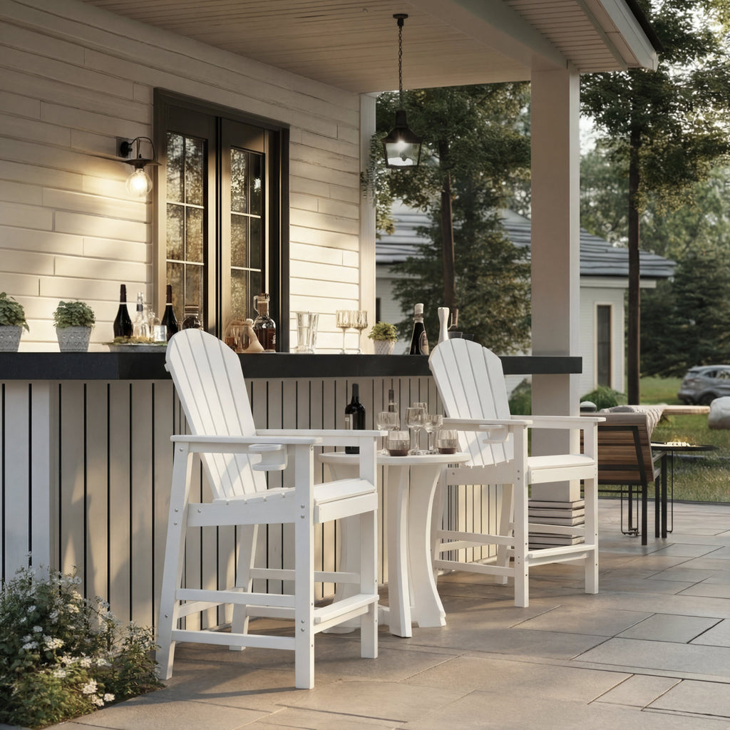 All-Weather HDPE Bar Height Adirondack Chair