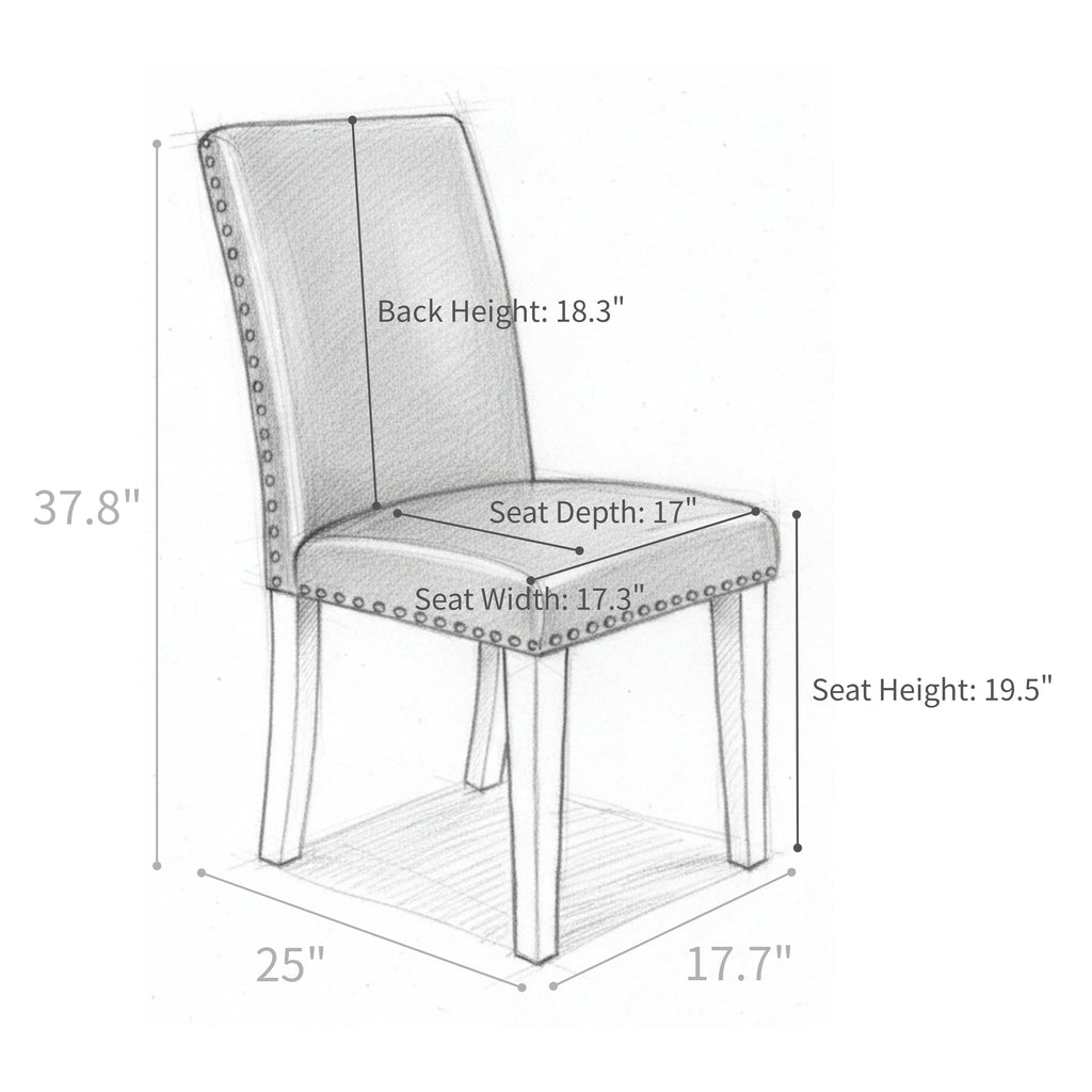Upholstery Dining Chair Set - Silver and White