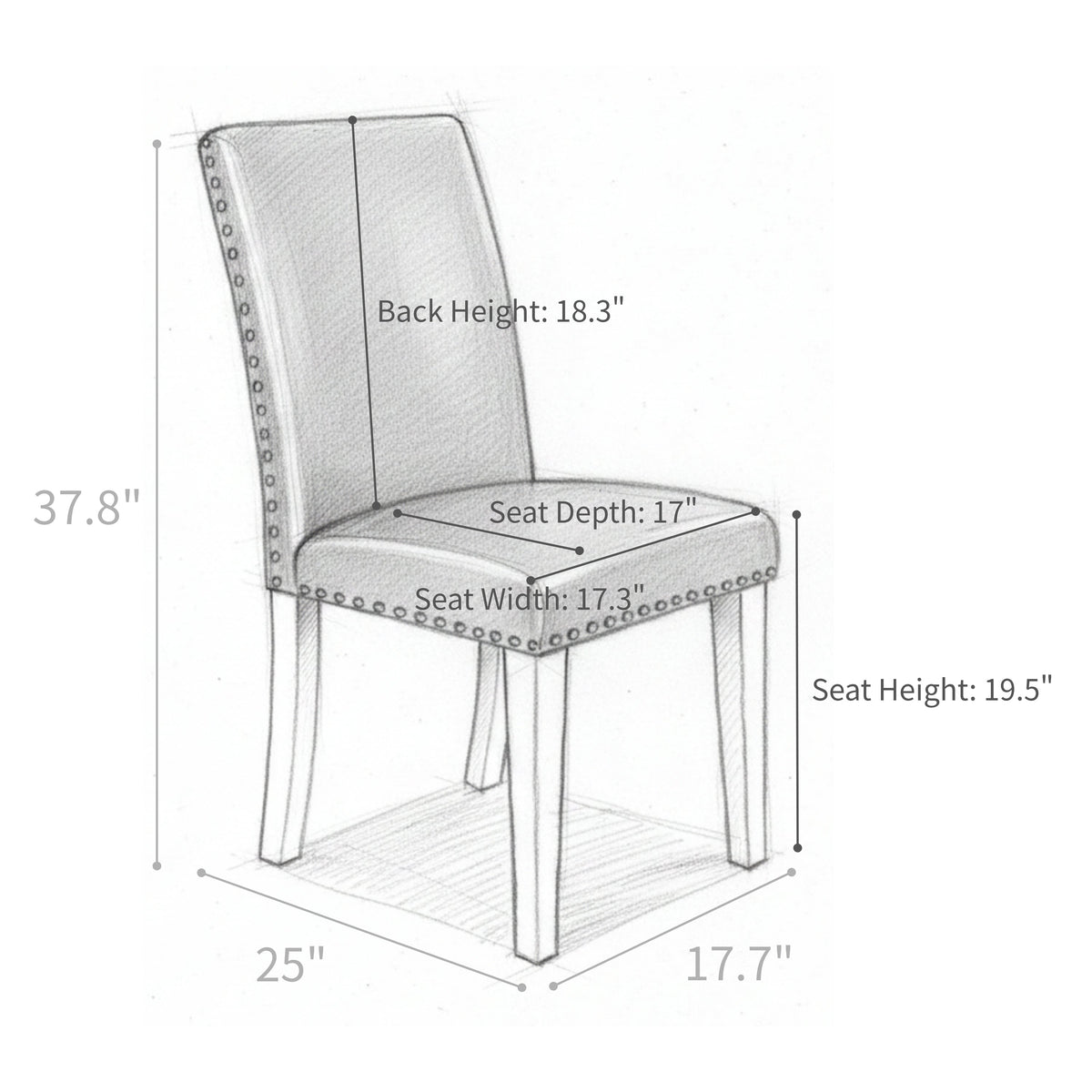 Upholstery Dining Chair Set - Silver and White