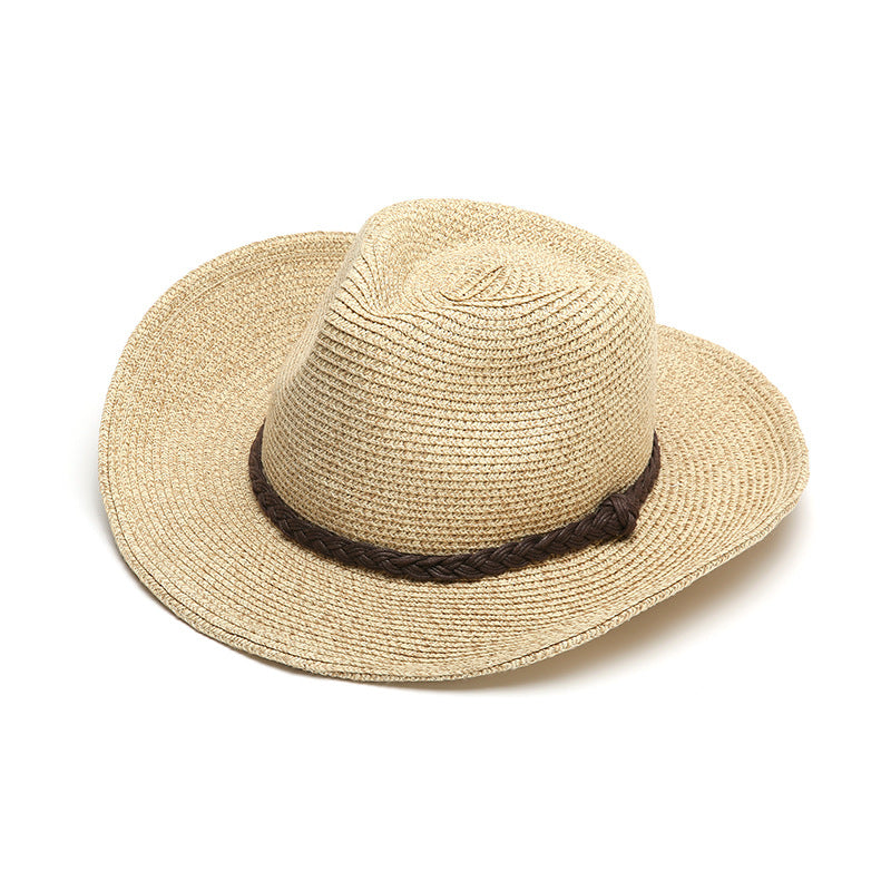 Summer Men's Foldable Outdoor Sun Hat Big Brim Straw Hat