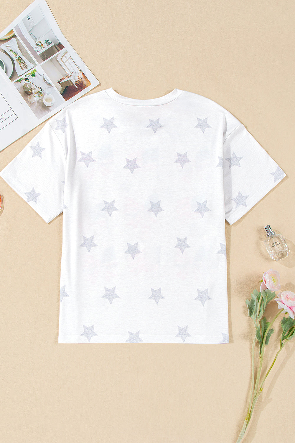 USA Flag & Bow Star Graphic T-Shirt