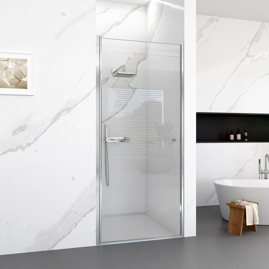 Frameless Circular Pivot Shower Door - 34"W x 72"H