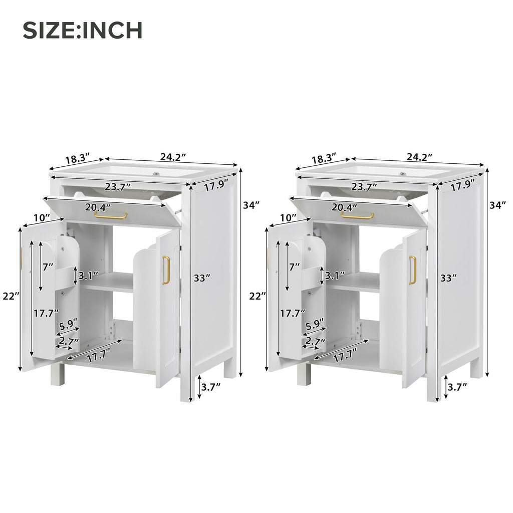 Modern 48-Inch Bathroom Vanity with Ceramic Sink