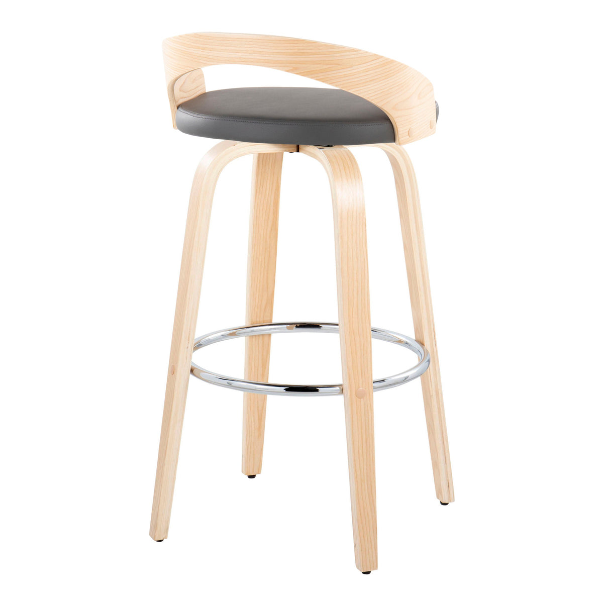30" Contemporary Fixed-Height Barstool with Swivel