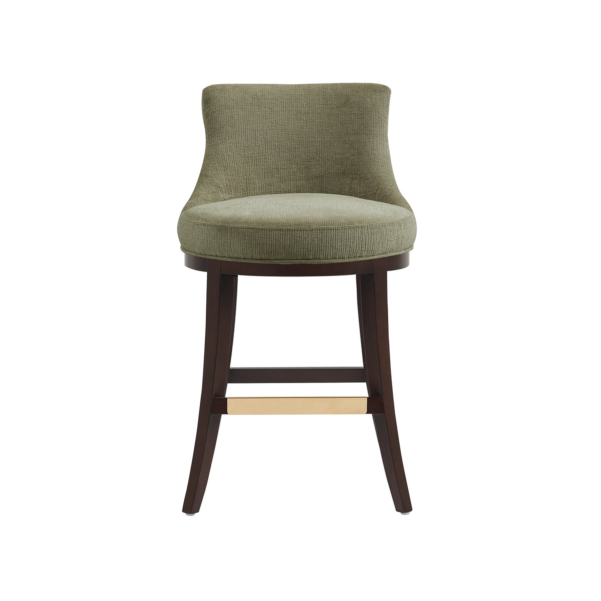 Lucia Wood Chenille Counter Stool in Leaf