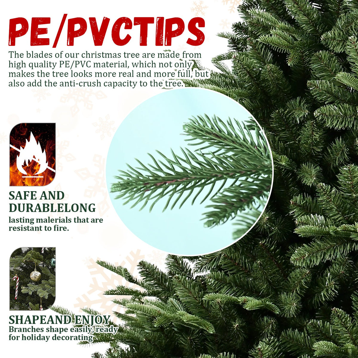 Full-Shaped 7.5FT Christmas Tree with 2441 Tips