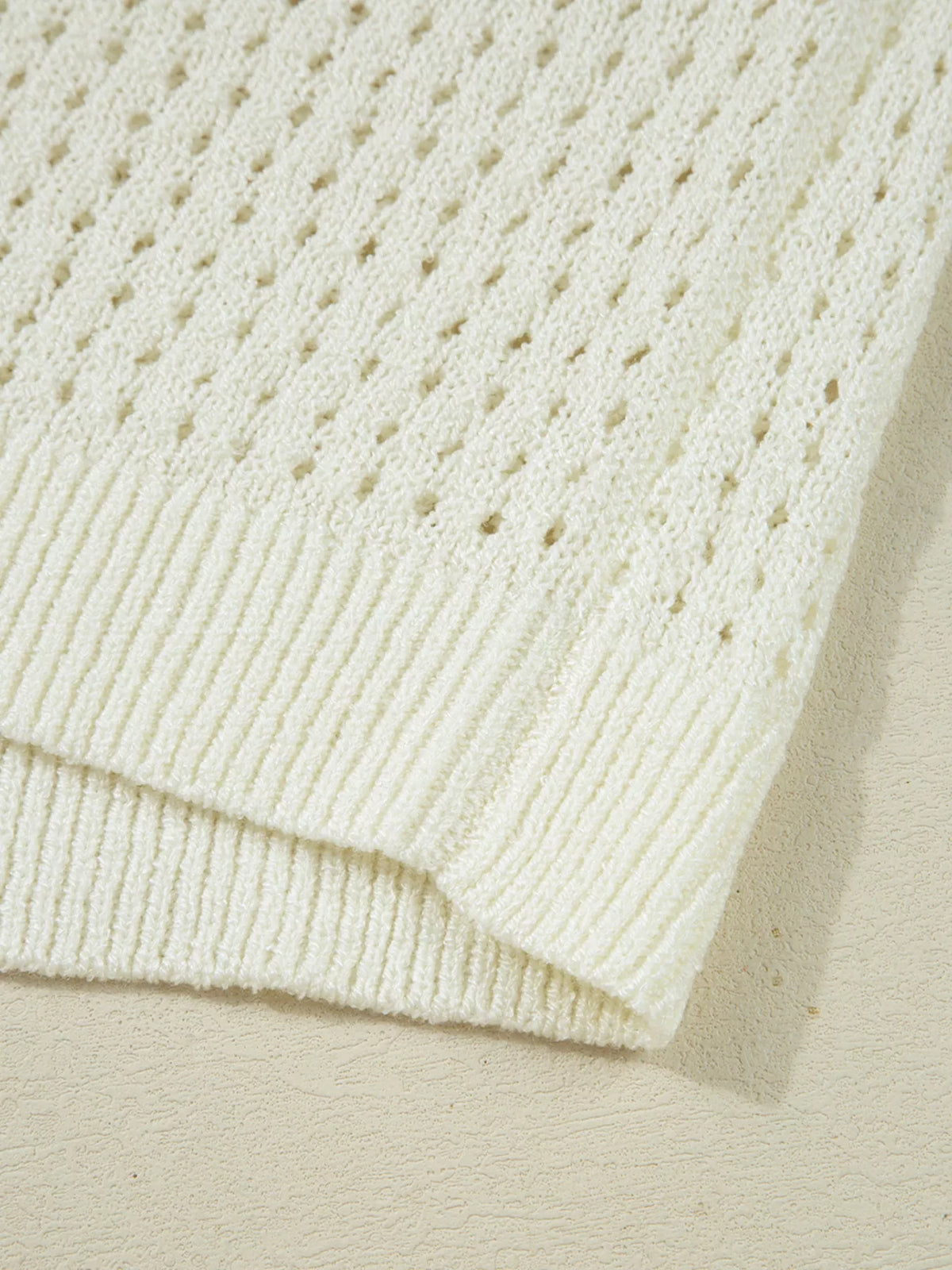 BEACH Hollow Out Knitted Lightweight Dolman Sweater