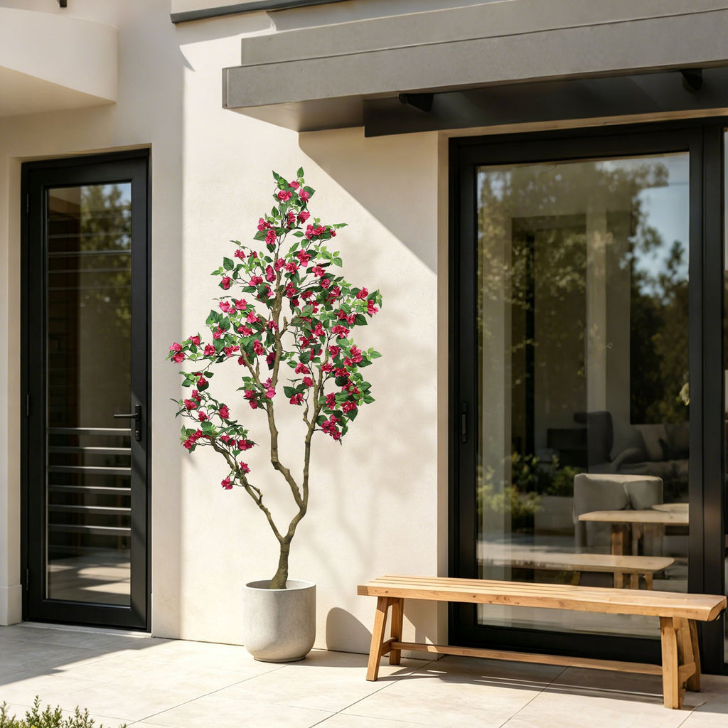 7FT Artificial Bougainvillea Tree with Realistic Rose