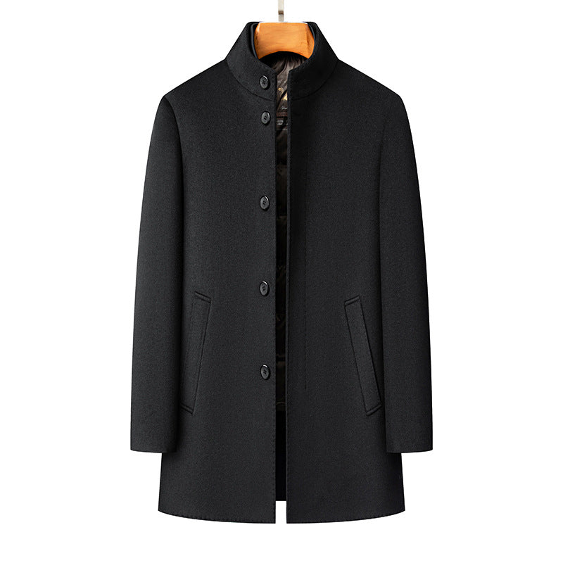 Winter Men's Detachable All-matching Thickened Cold-proof Wool Coat