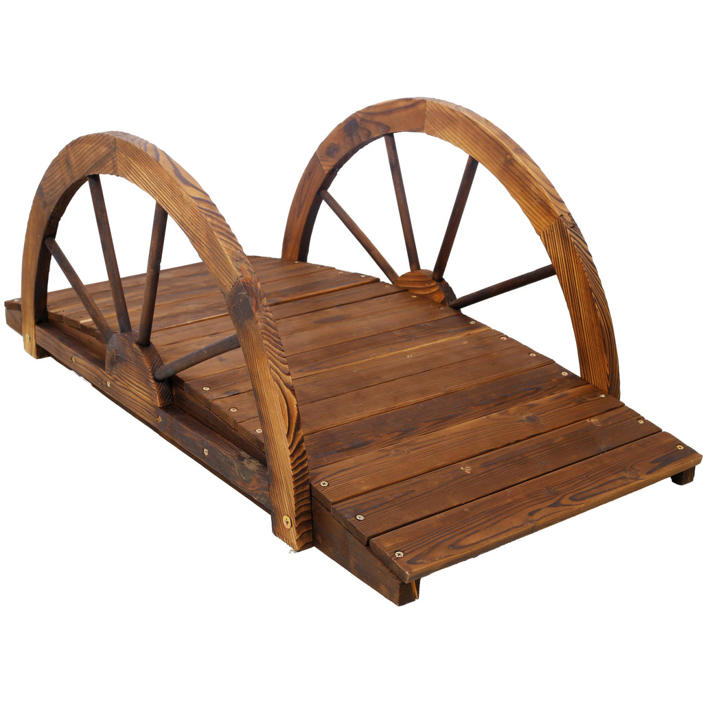 3.3ft Wooden Garden Bridge Arc Footbridge