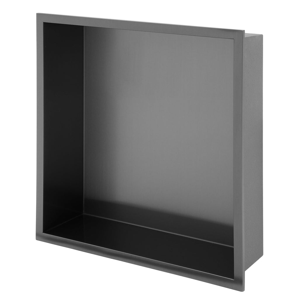 12" x 12" Stainless Steel Shower Niche - Gunmetal