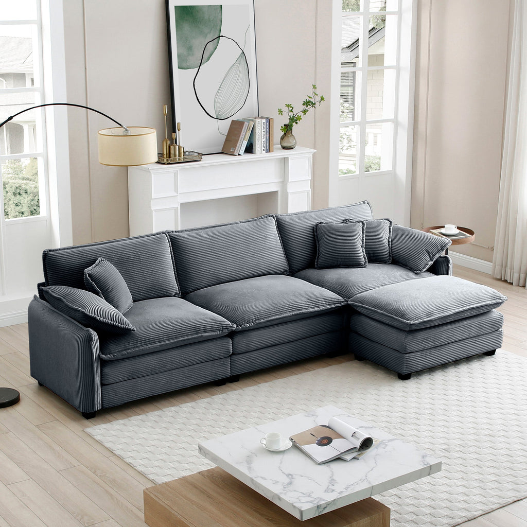Oversize 3-Seater Sofa with Ottoman