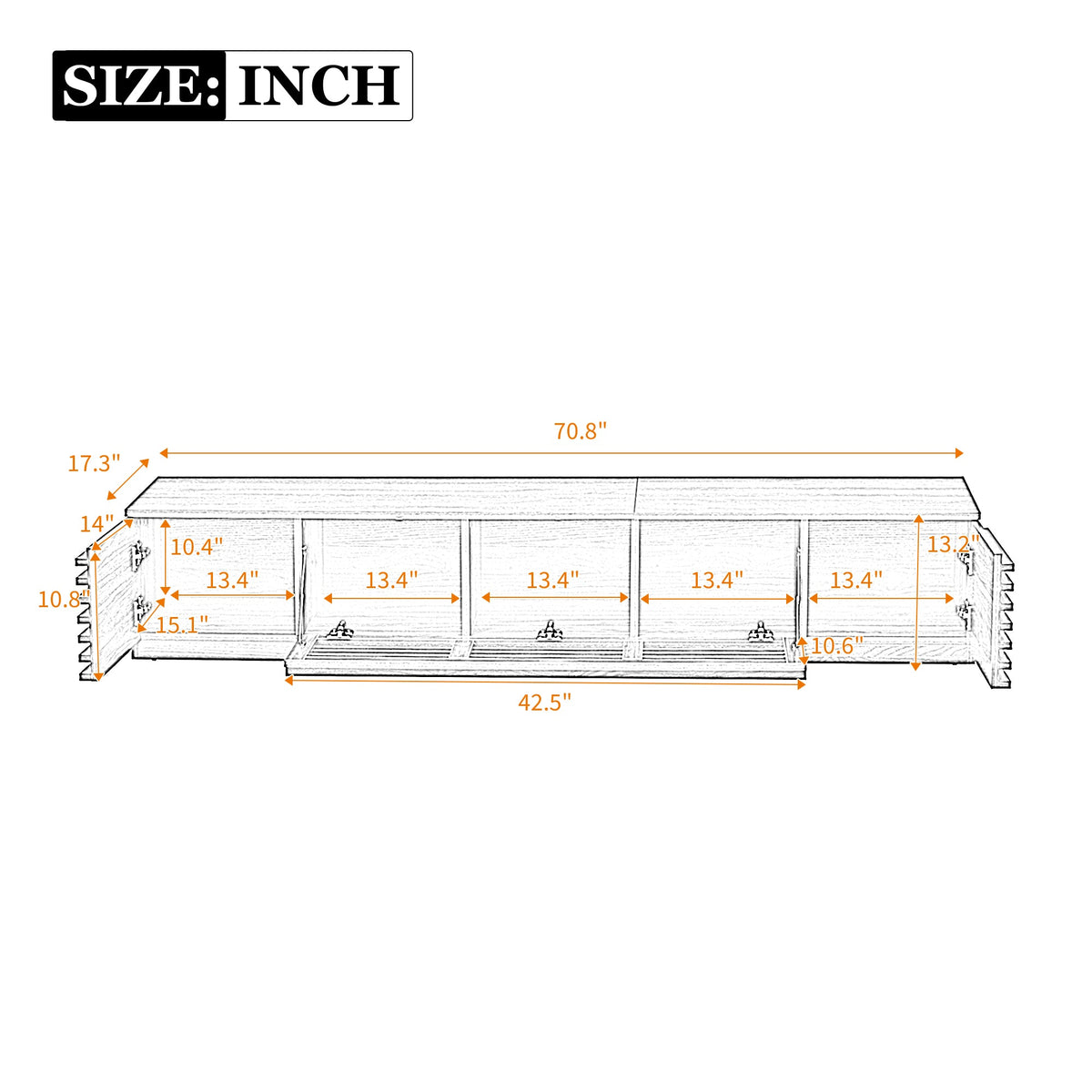 70 Inch Modern TV Stand for TVs Up to 80"