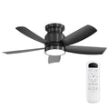42 Inch Flush Mount Ceiling Fan with LED Light 22W and Remote Control