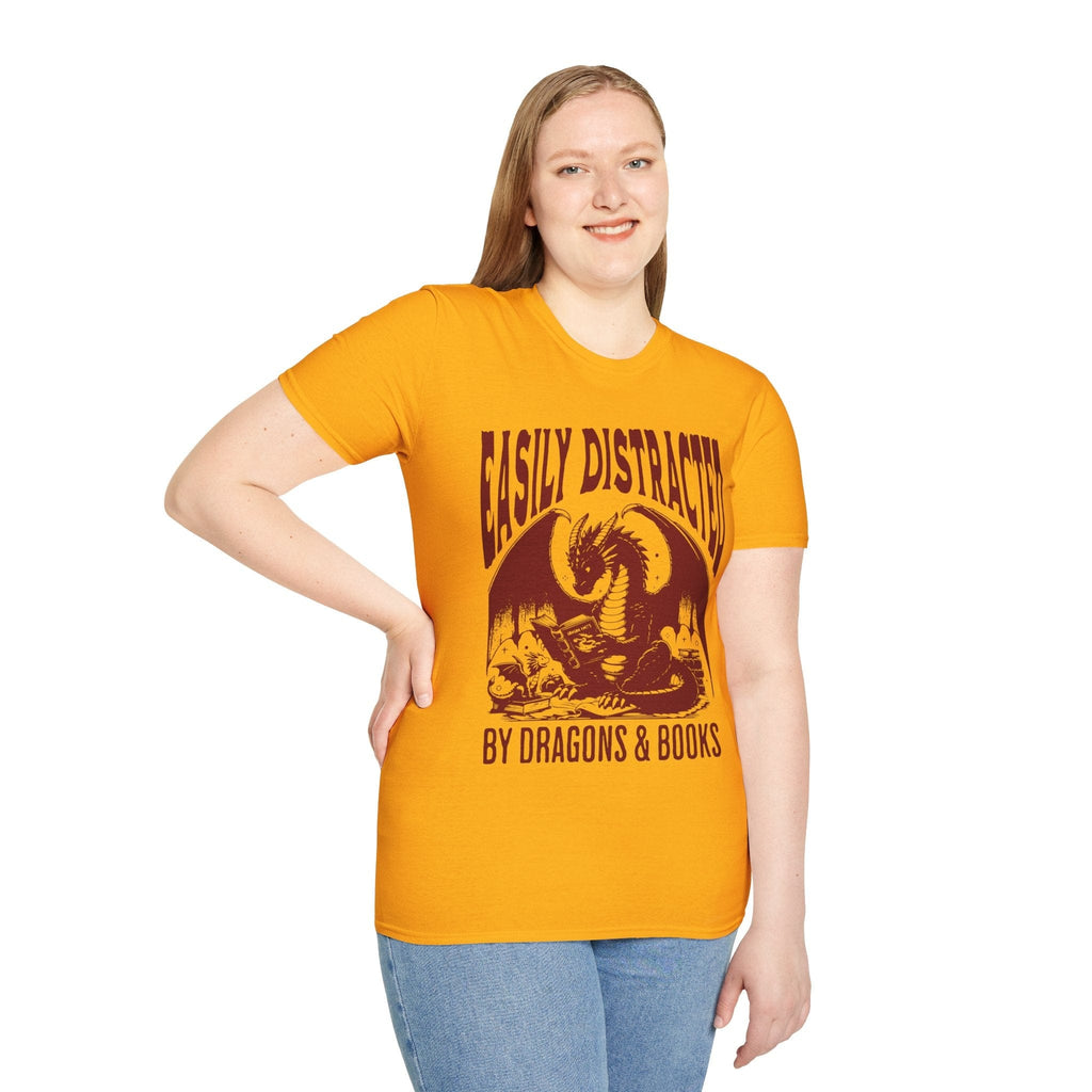 Easily Distracted by Dragons & Books Shirt