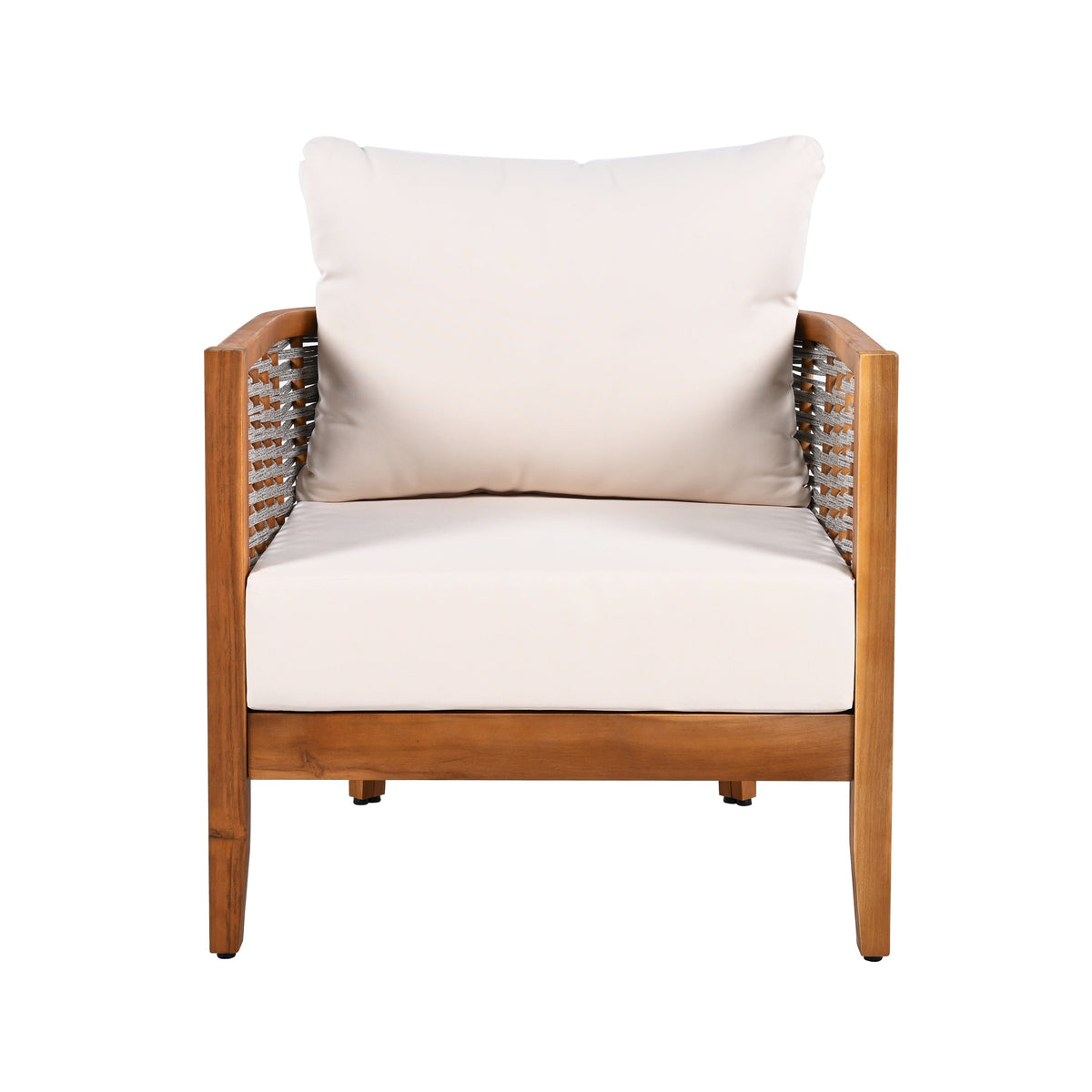 Outdoor Unique Tub Design Armchair with Woven Rope