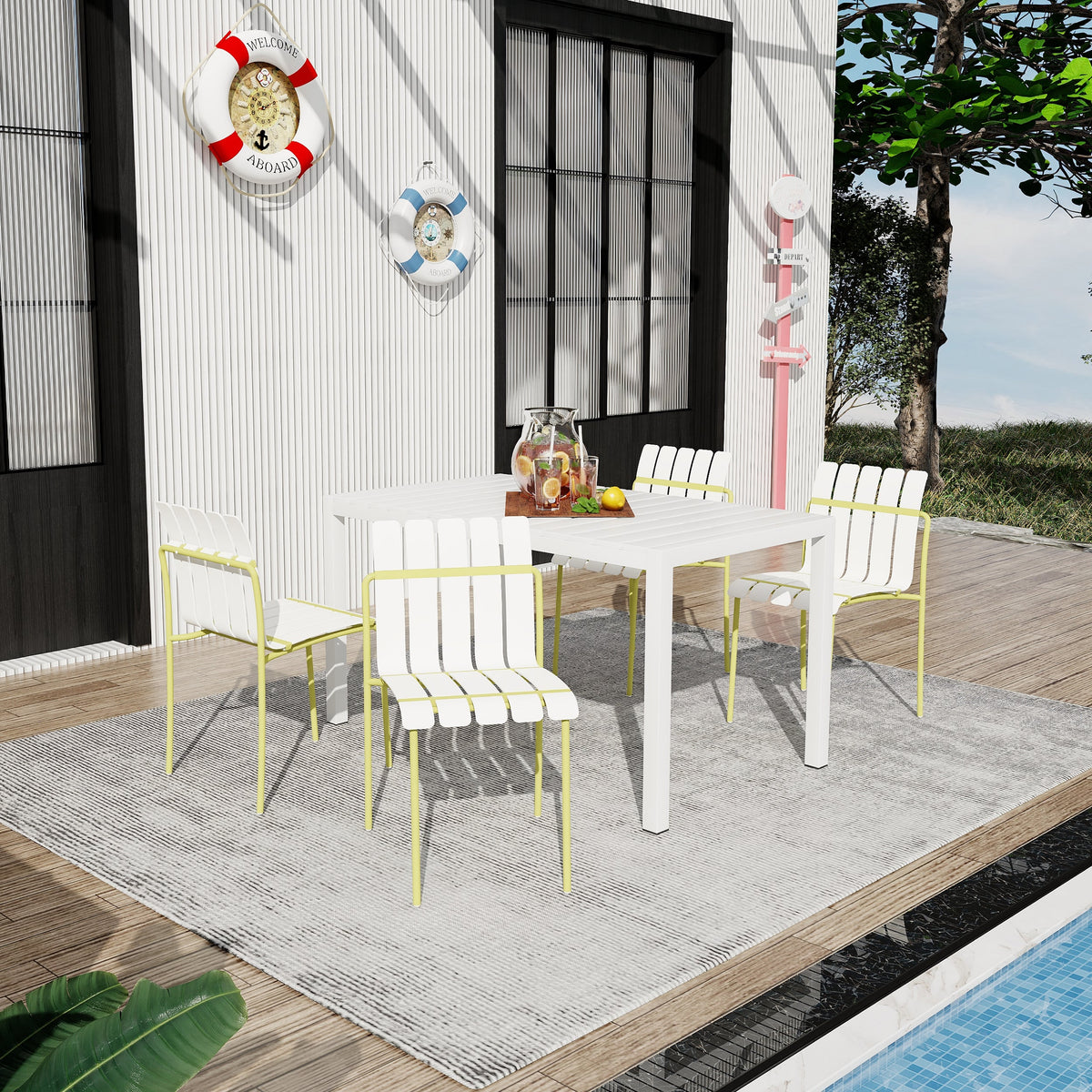 Summer - 4-Pack Modern Striped Color Block Chairs