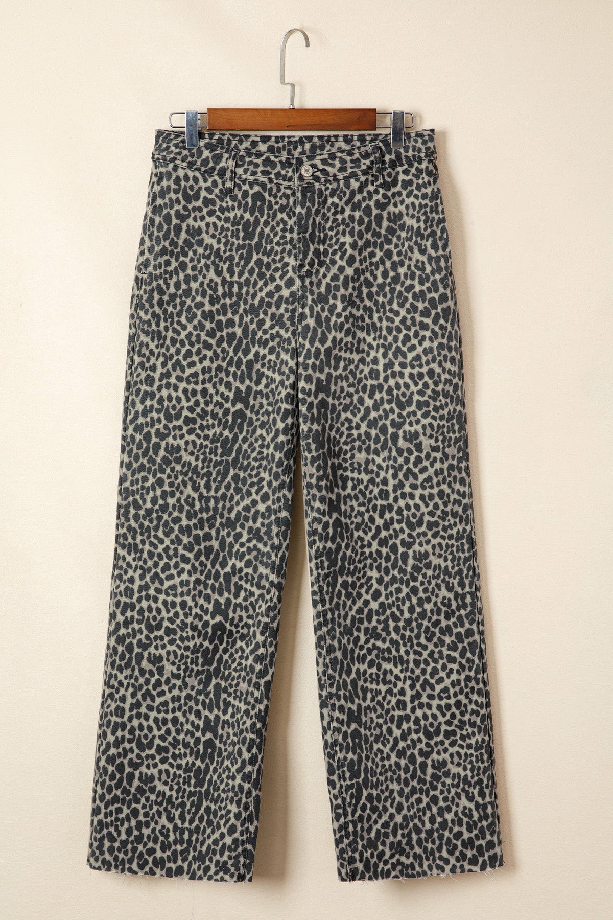 Leopard High Waist Wide Leg Jeans