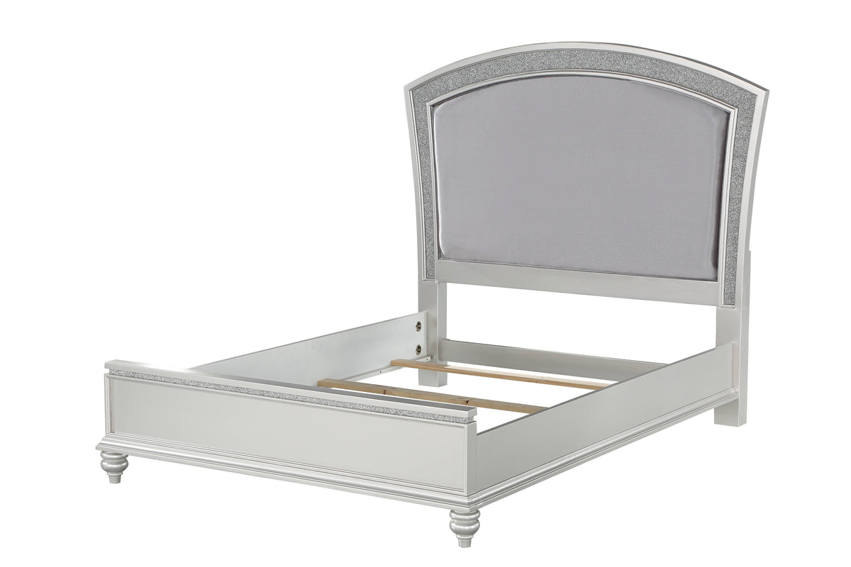 Maverick Fabric & Platinum Finish E. King Bed