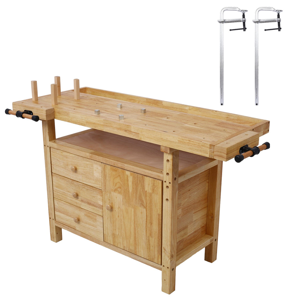 Wood Workbench - Wooden Workbench for Garage Workshop