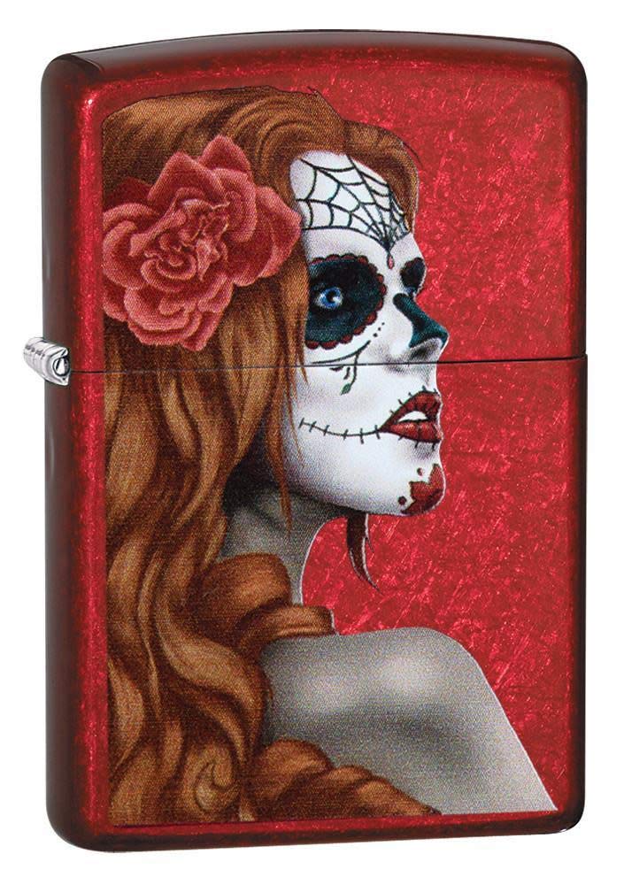 Zippo Day of The Dead Girl Candy Red Apple Pocket Lighter Candy Red Apple