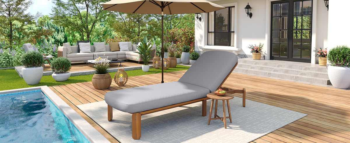 Outdoor Chaise Lounge Adjustable Patio Chaise