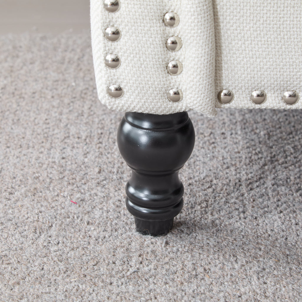 40.16 Inch Nailhead Trim Sofa - Beige